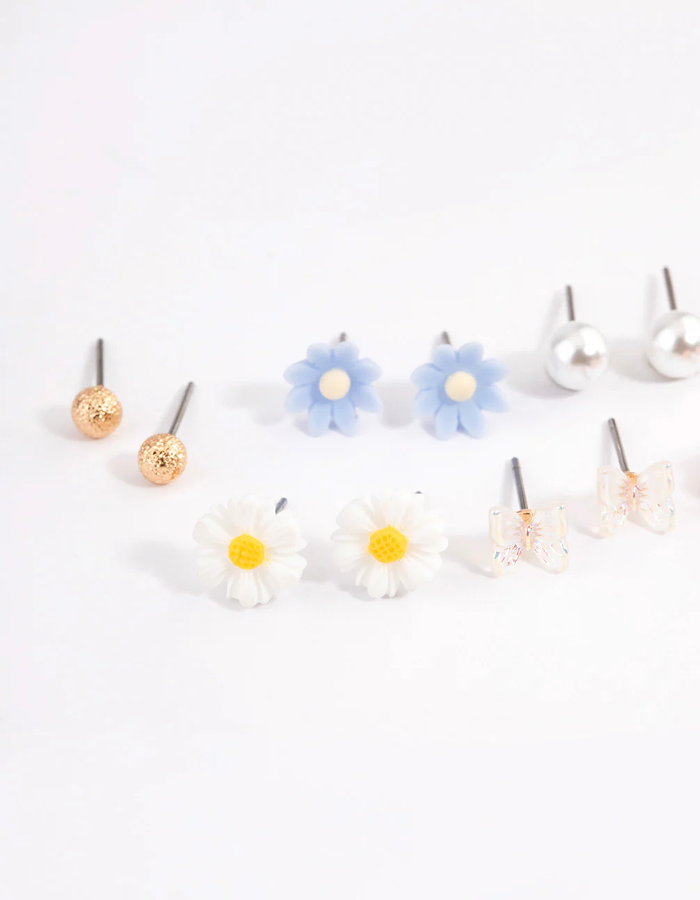 Pastel Mixed Flower Earrings 8-Pack - Image 2