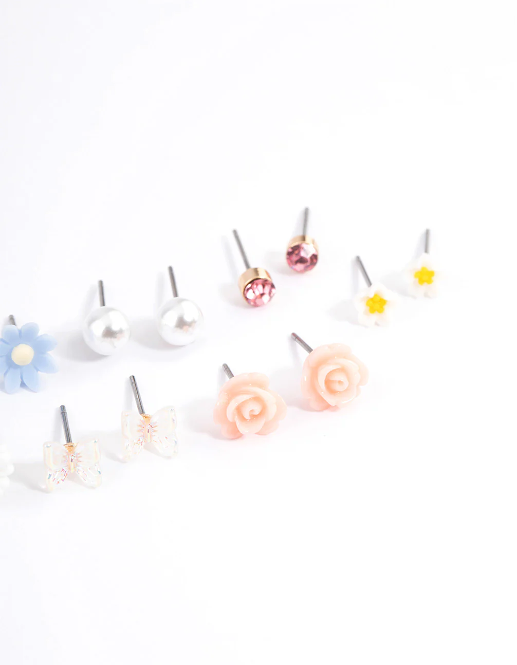 Pastel Mixed Flower Earrings 8-Pack - Image 3