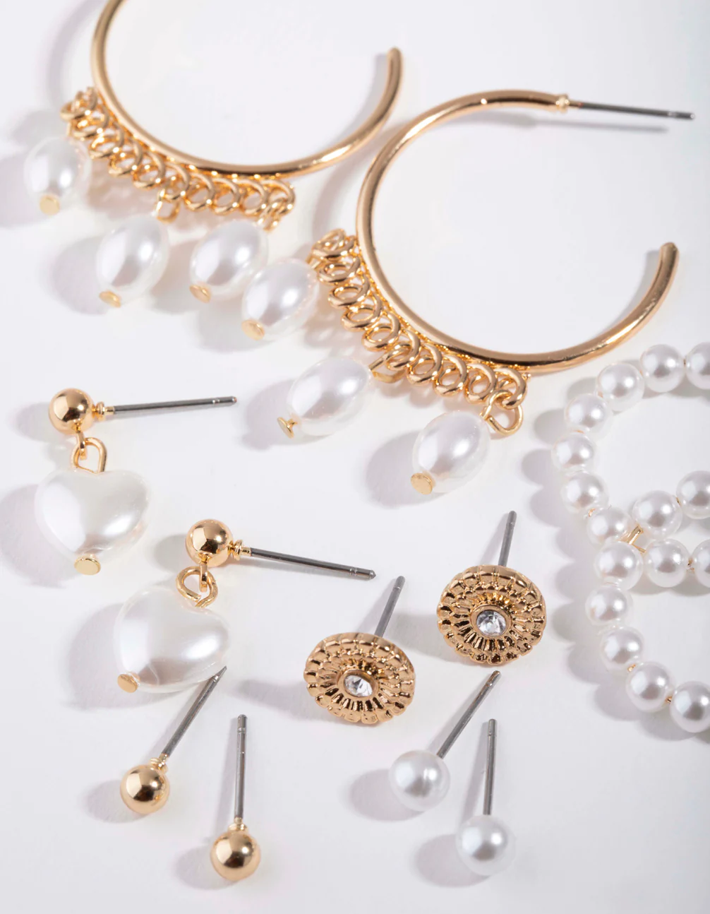 Gold Mix Pearl Six-Pack Earring - Image 2