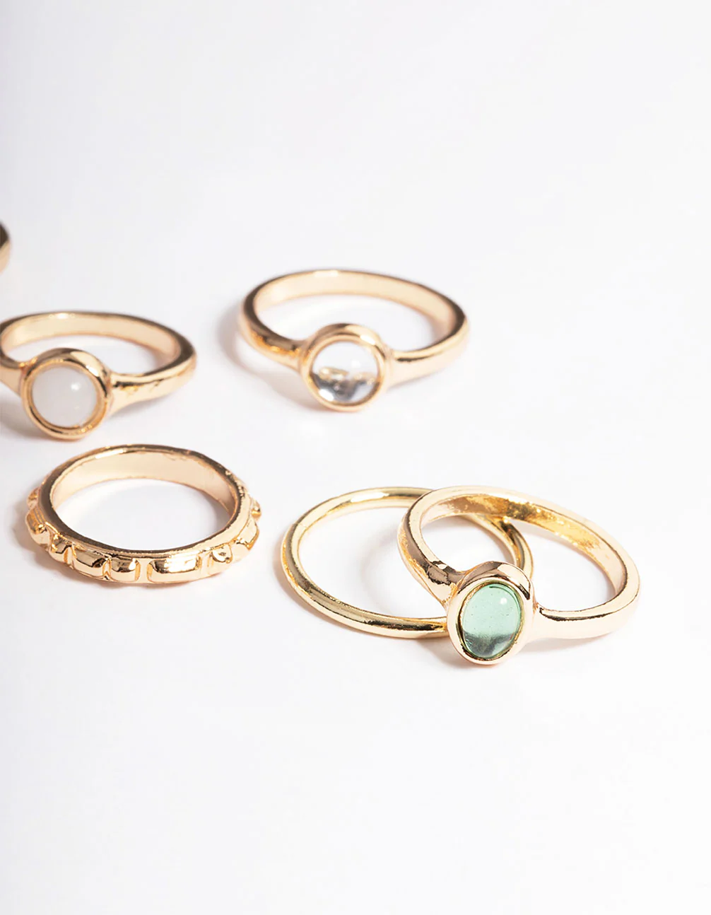 Gold Natural Stone Mixed Ring Pack - Image 3