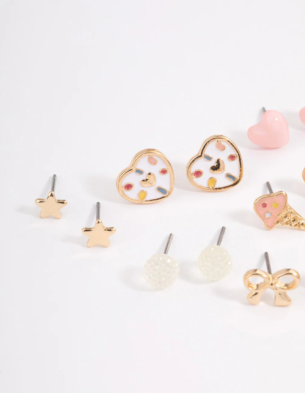 Pastel Heart & Ice Cream Earrings 8-Pack - Image 2