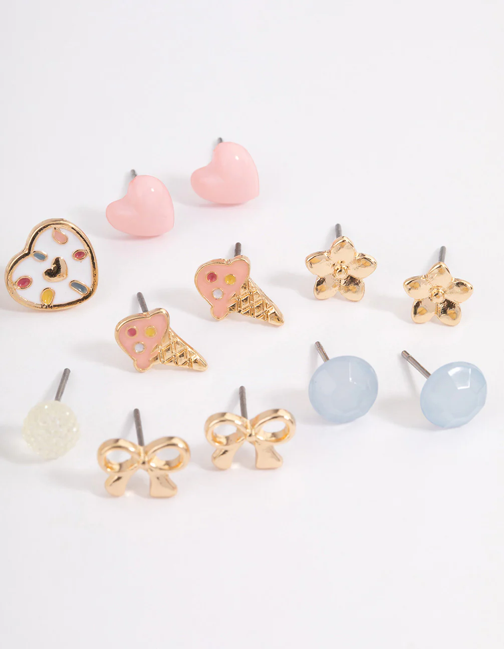 Pastel Heart & Ice Cream Earrings 8-Pack - Image 3