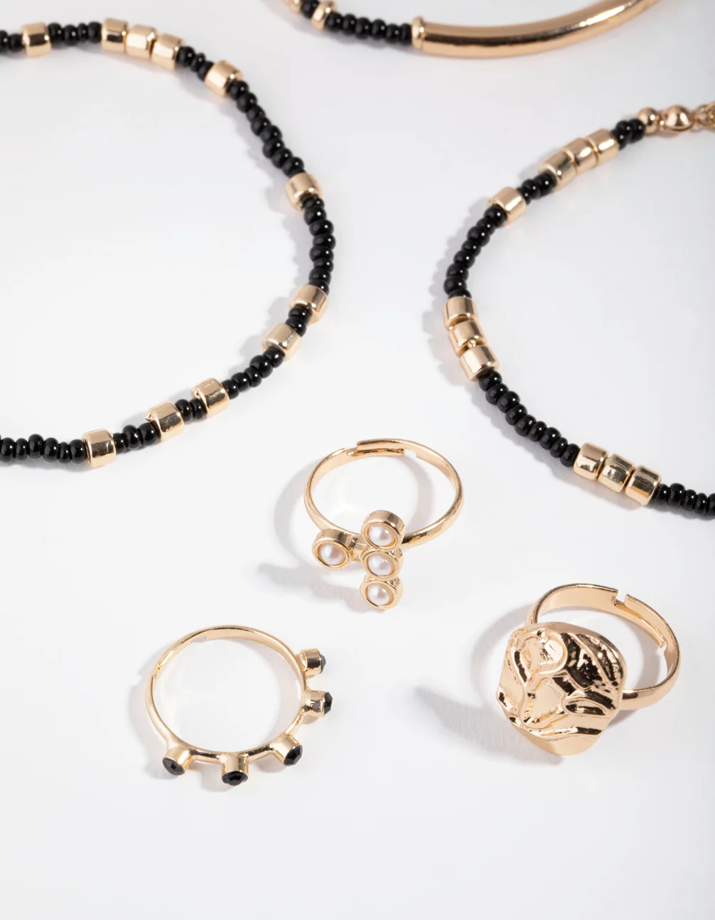 Gold Two Tone Ring & Bracelet Pack - Image 2