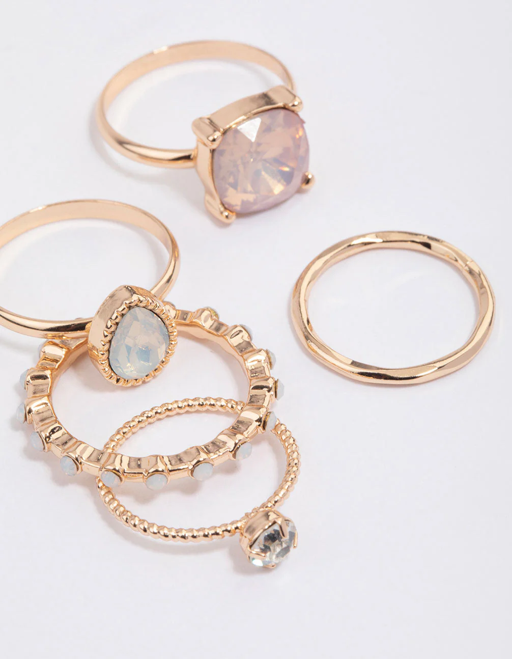 Gold Textured Shape Ring Pack - Image 2