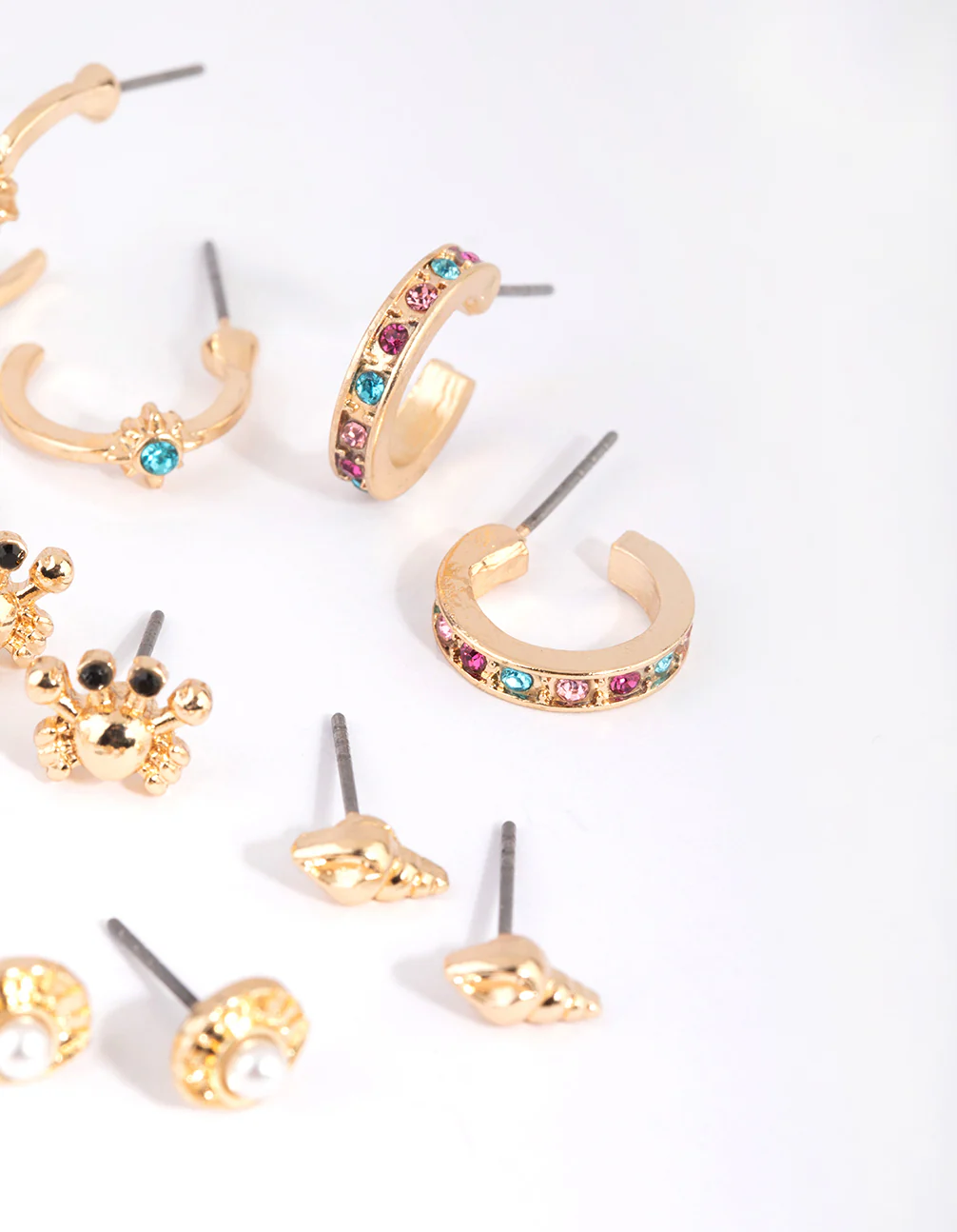 Gold Under the Sea Stud Earring 8-Pack - Image 2