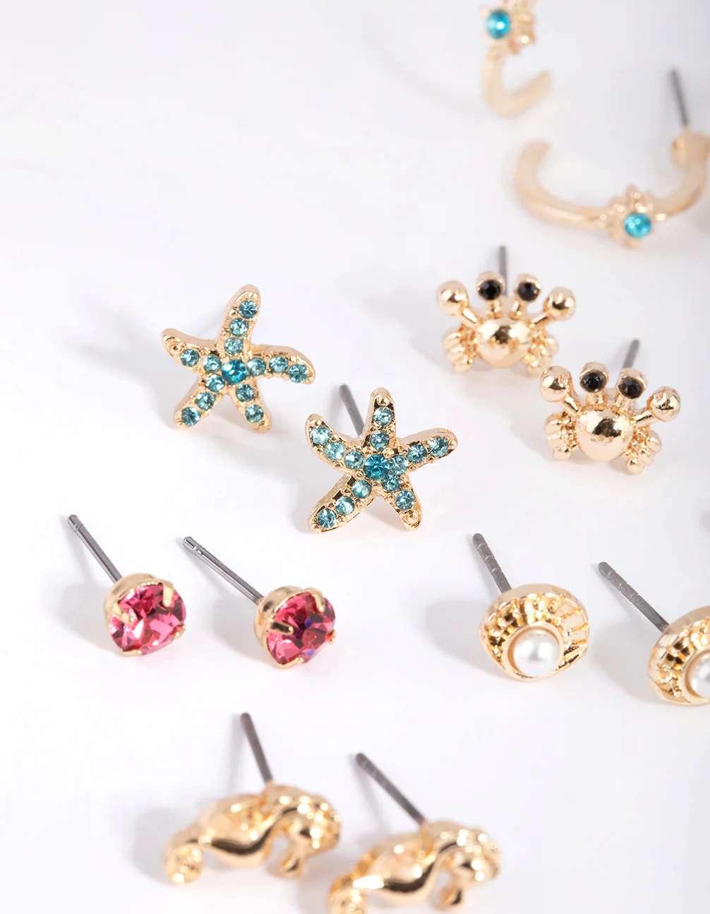 Gold Under the Sea Stud Earring 8-Pack - Image 3
