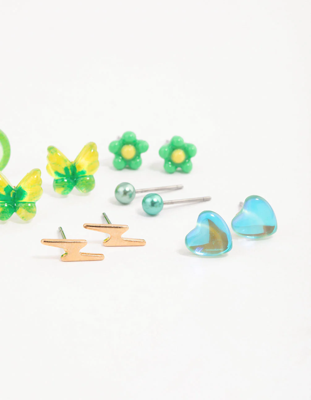 Silver Bolt & Butterfly Earrings 8-Pack - Image 3