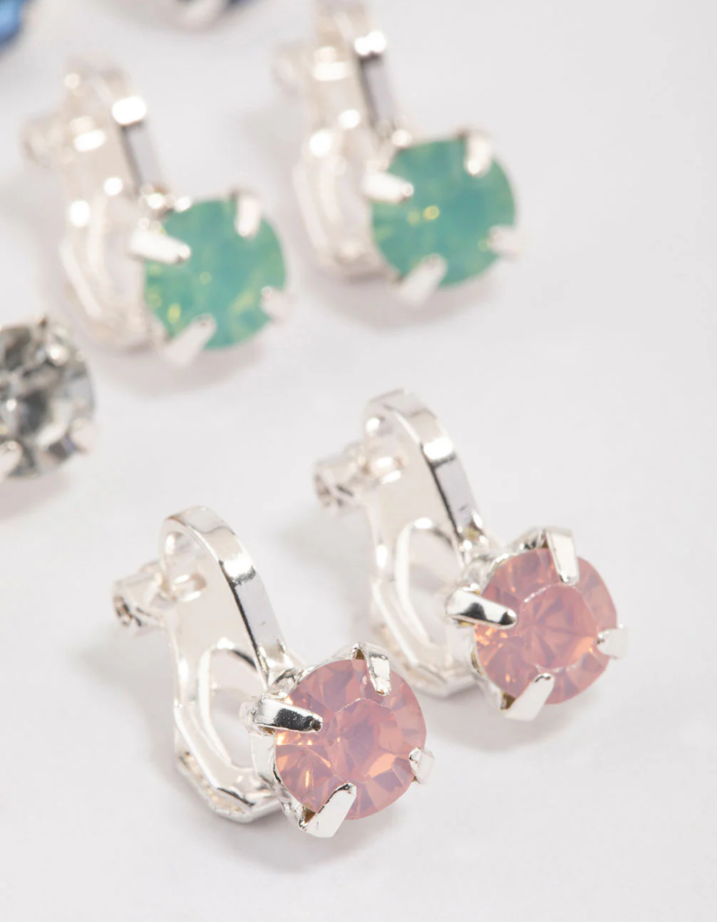 Silver Claw Diamante Clip On Earrings 5-Pack - Image 3