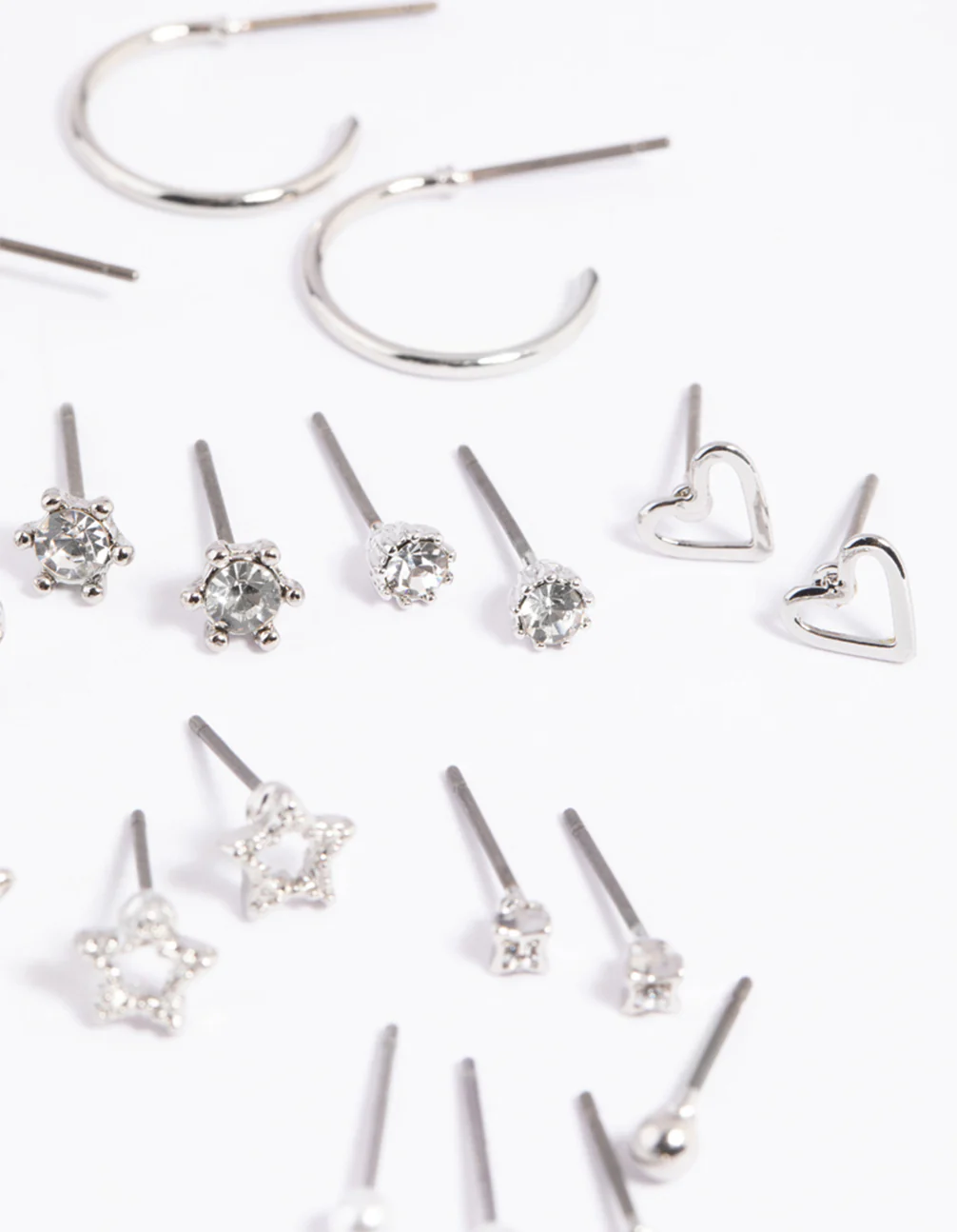 Silver Celestial Heart Stud Earring 12-Pack - Image 3
