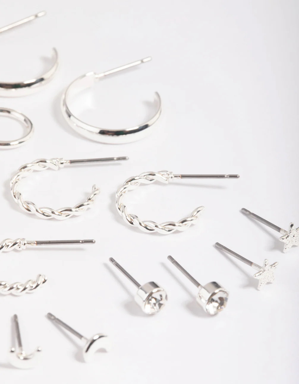 Silver Celestial Stud & Hoop Earring 8-Pack - Image 3