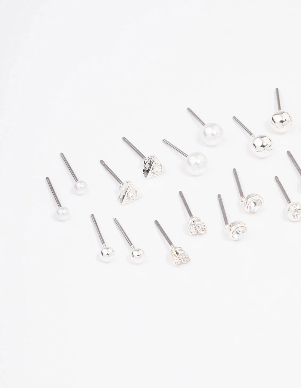Silver Classic Pearl & Stone Earring 12-Pack - Image 2