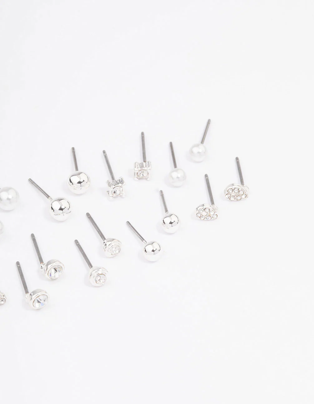 Silver Classic Pearl & Stone Earring 12-Pack - Image 3