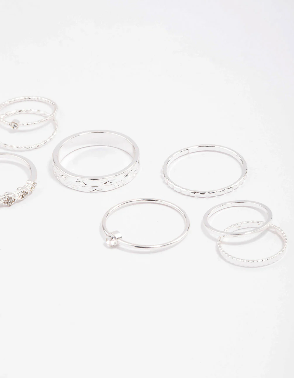 Silver Dainty Flower Ring Pack - Image 3