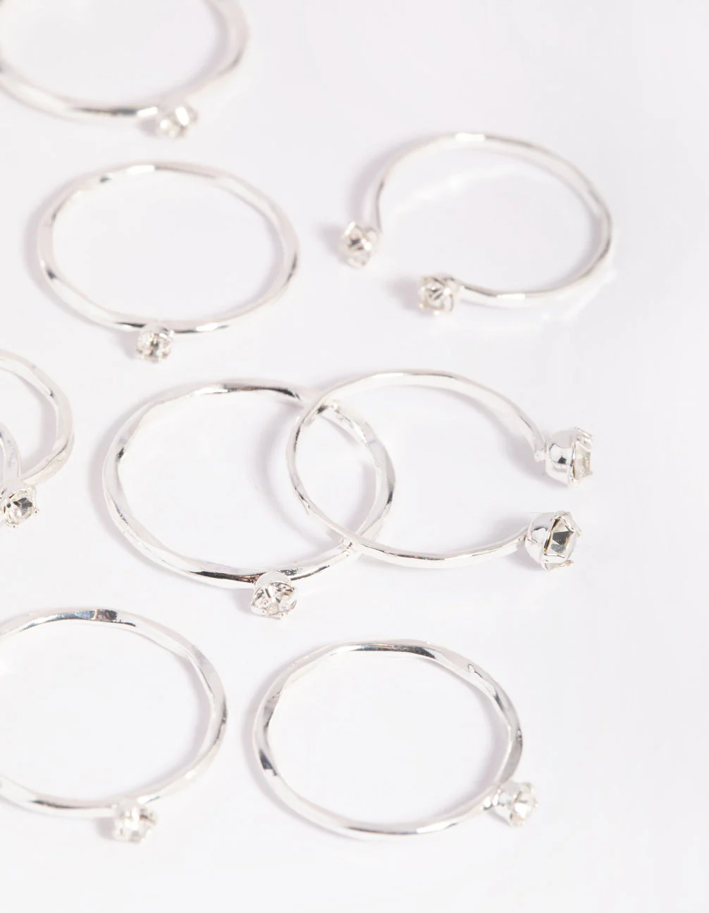 Silver Diamante Ring Stack 8-Pack - Image 2