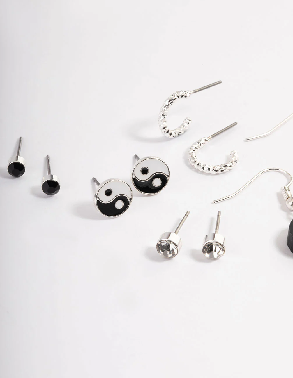 Silver Fimo Yin & Yang Earrings 8-Pack - Image 2