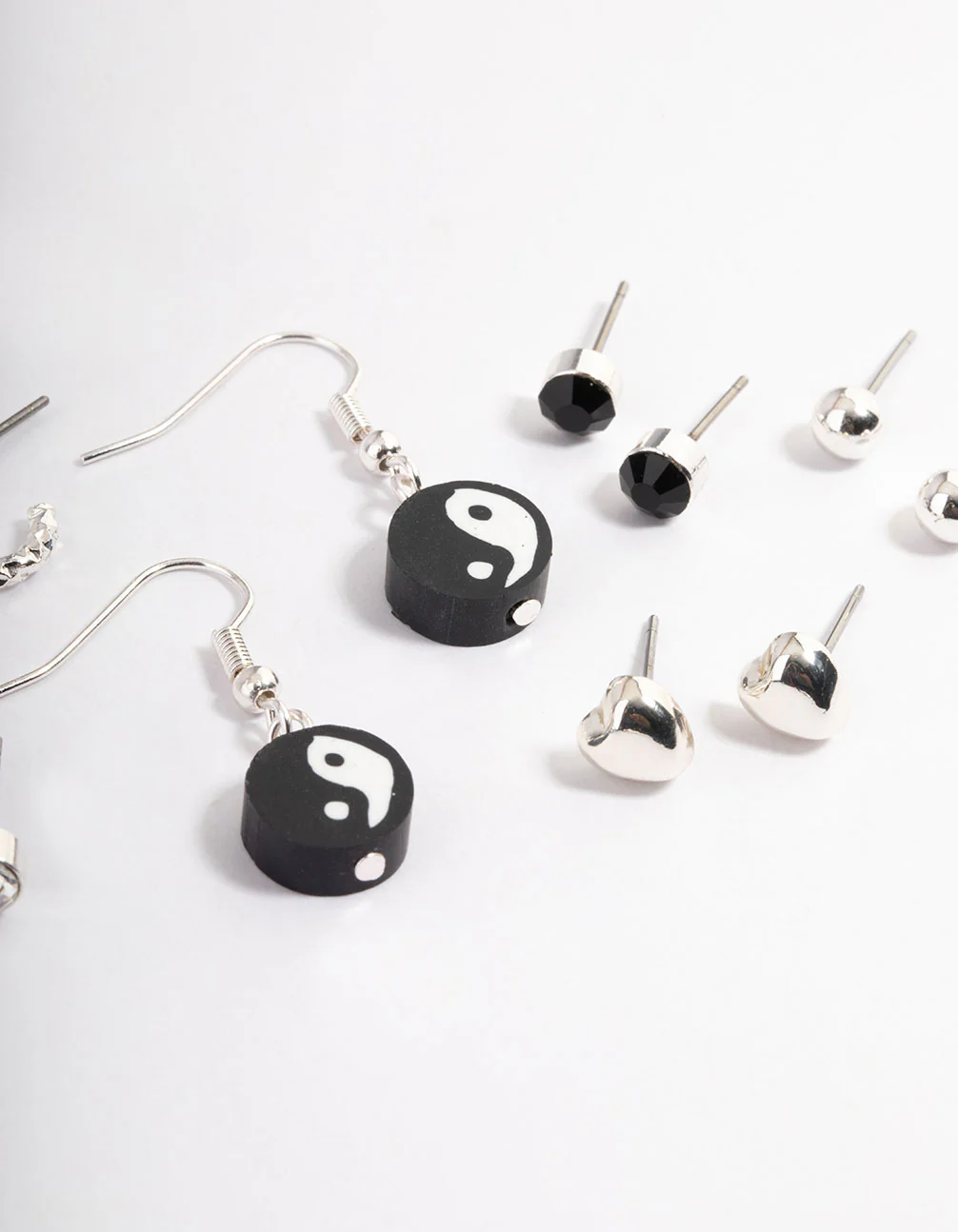 Silver Fimo Yin & Yang Earrings 8-Pack - Image 3