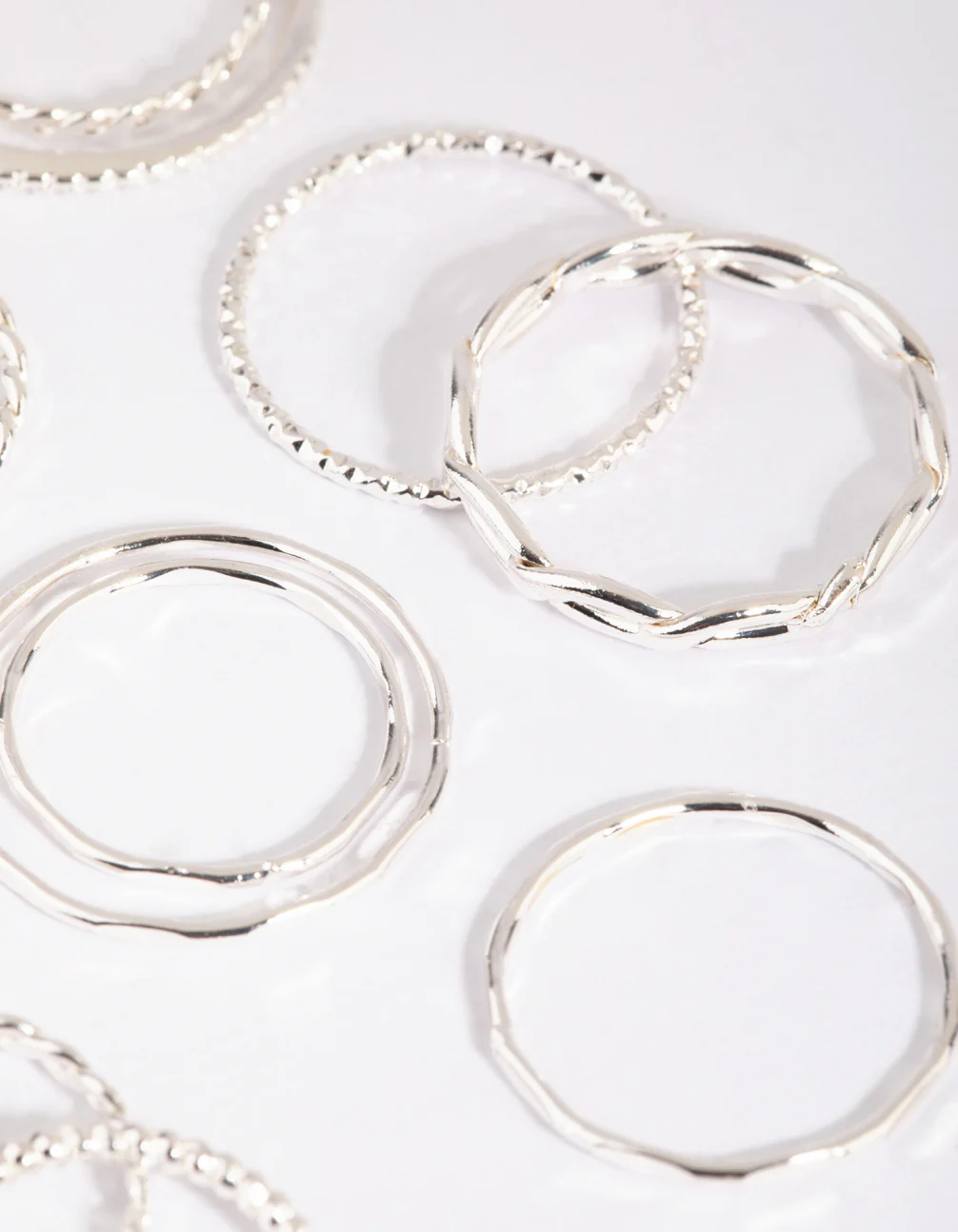 Silver Mixed Band Ring Pack - Image 3