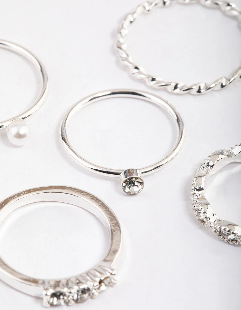 Silver Pearl & Stone Marquise Ring Pack - Image 2