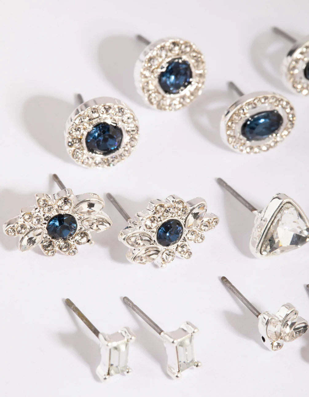Royal Blue Diamante Ring & Earring 8-Pack - Image 2