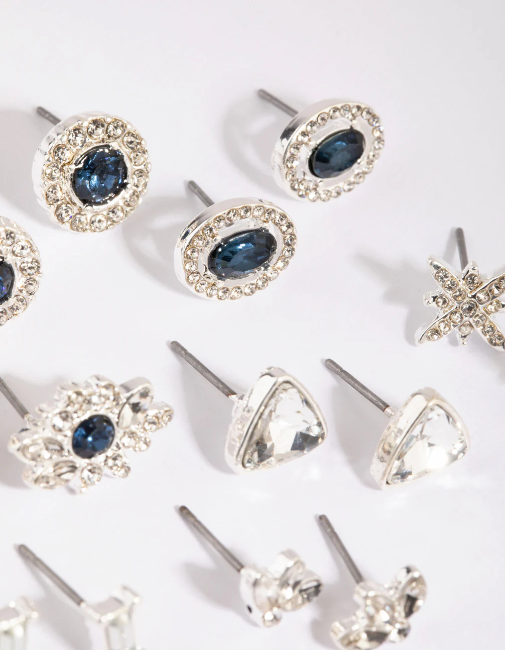 Royal Blue Diamante Ring & Earring 8-Pack - Image 3