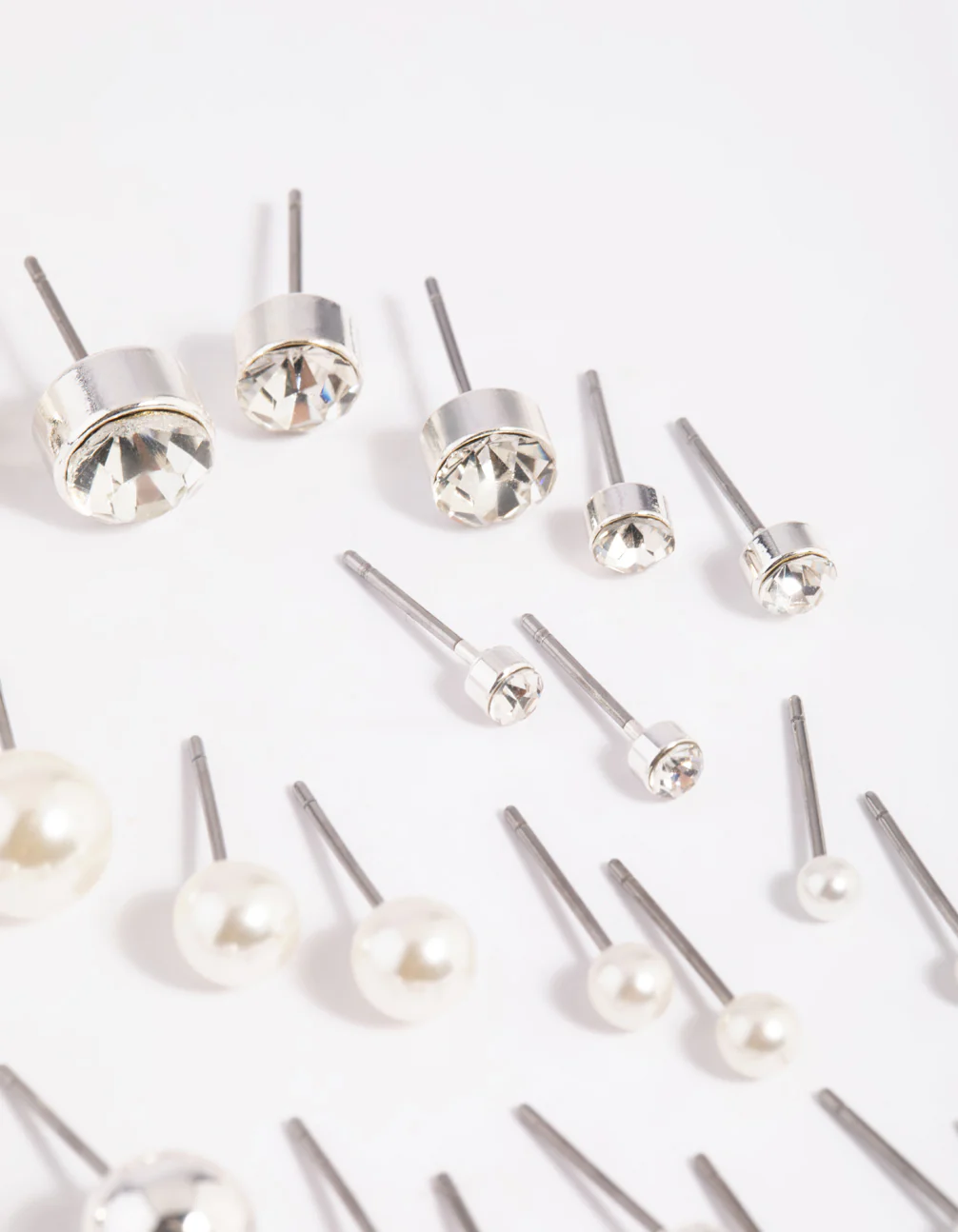 Silver Pearl Stud Earring 12-Pack - Image 2