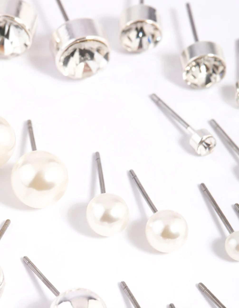 Silver Pearl Stud Earring 12-Pack - Image 3