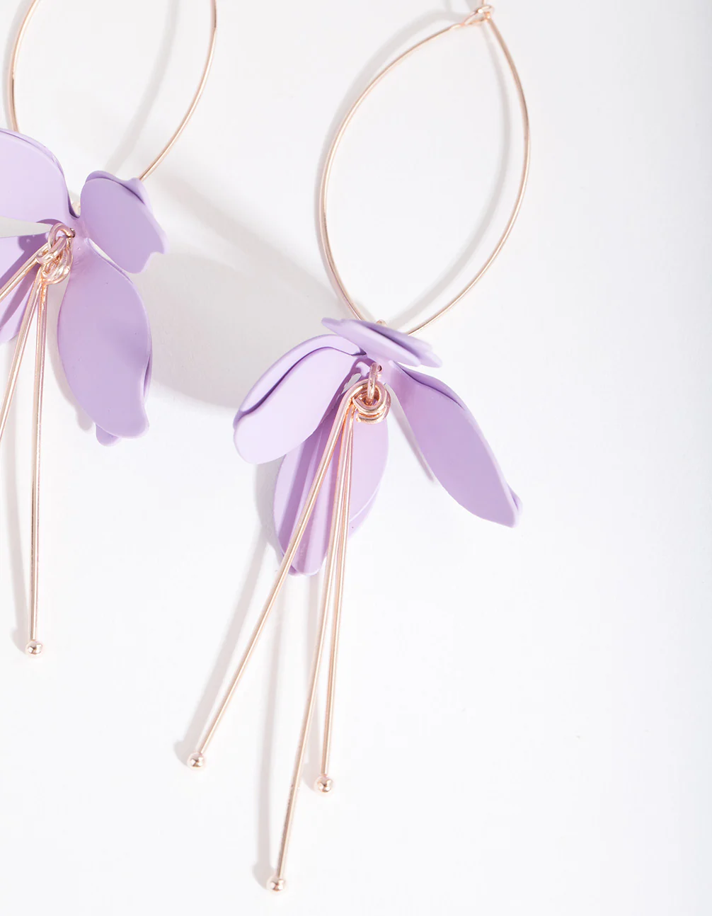 Lilac Flower Drop Earrings - Image 2