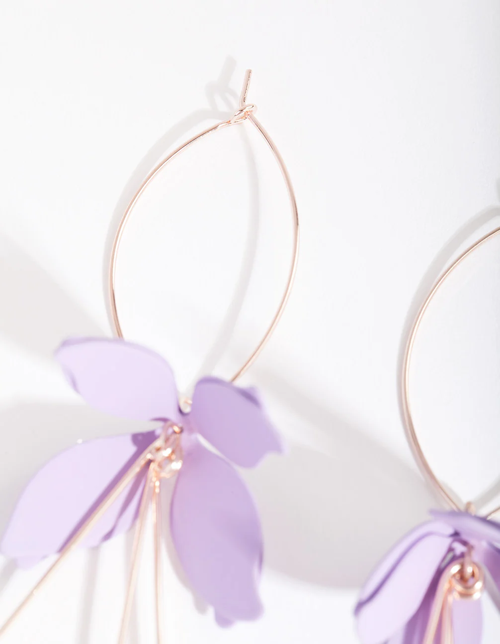 Lilac Flower Drop Earrings - Image 3