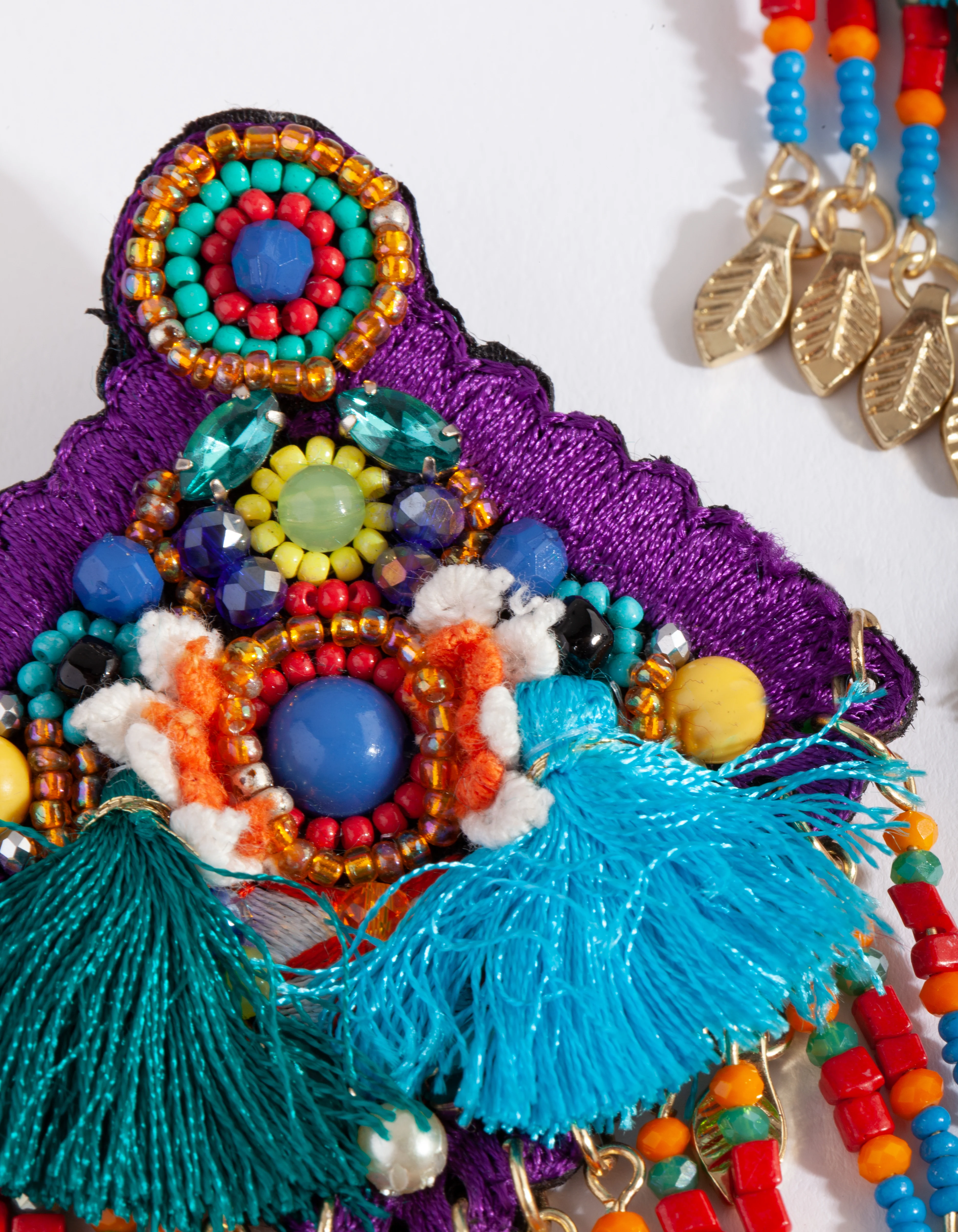 Rainbow Bead Statement Earrings - Image 3
