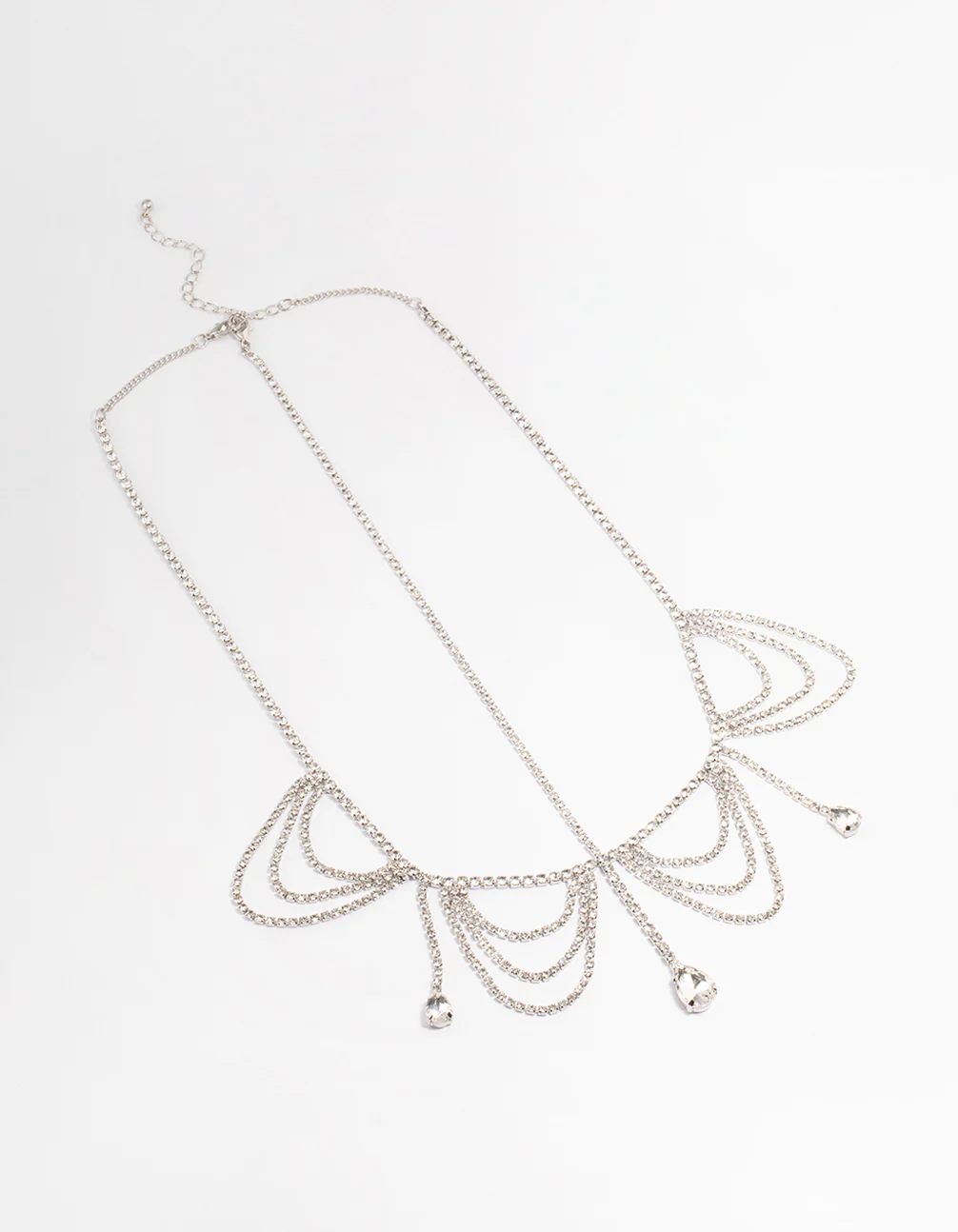 Silver Diamante Drape Head Chain - Image 2