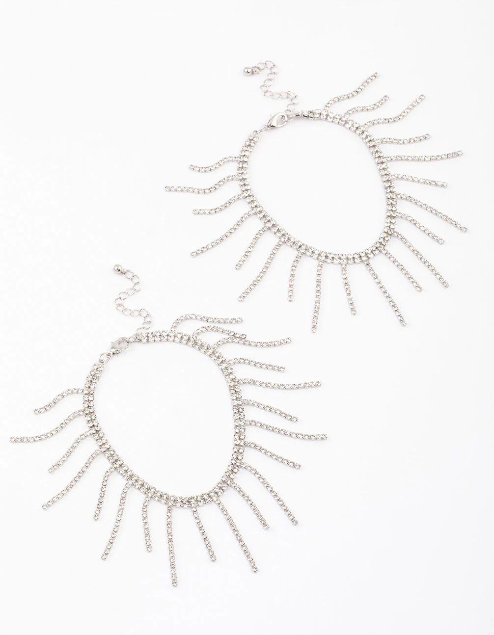 Silver Gradual Thin Cupchain Anklet Pack - Image 2
