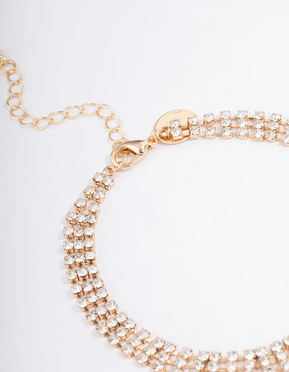 Gold Diamante Cupchain Thin Anklet - Image 3