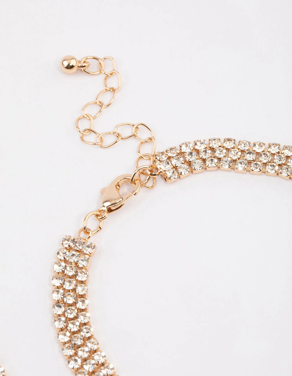 Gold Diamante Drape Anklet - Image 3