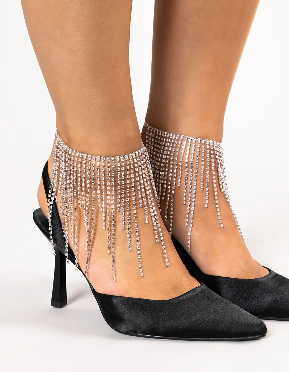 Silver Diamante Cupchain Long Anklet Pack - Image 2