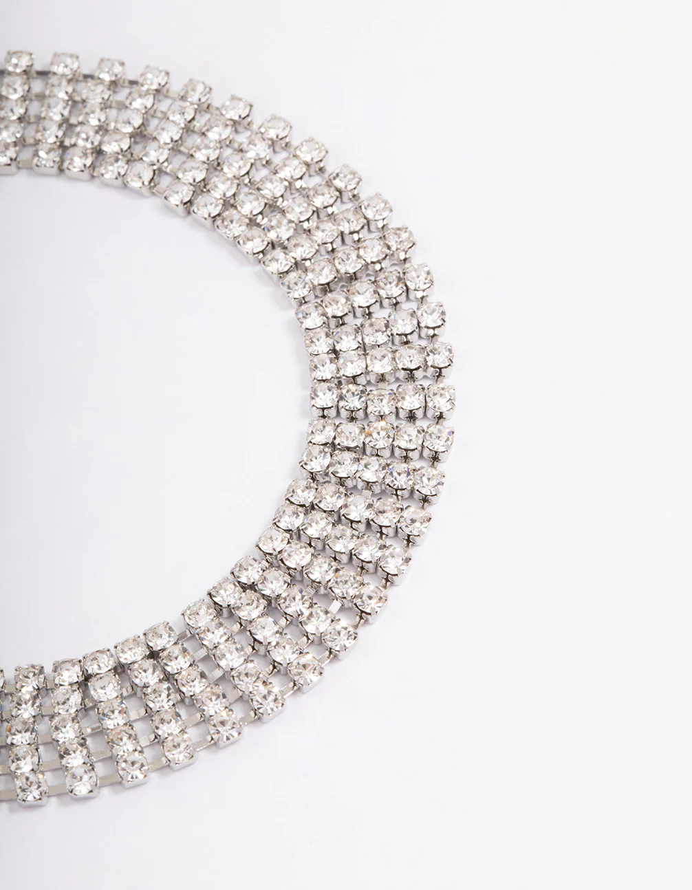 Silver Diamante Cupchain Wide Anklet - Image 2