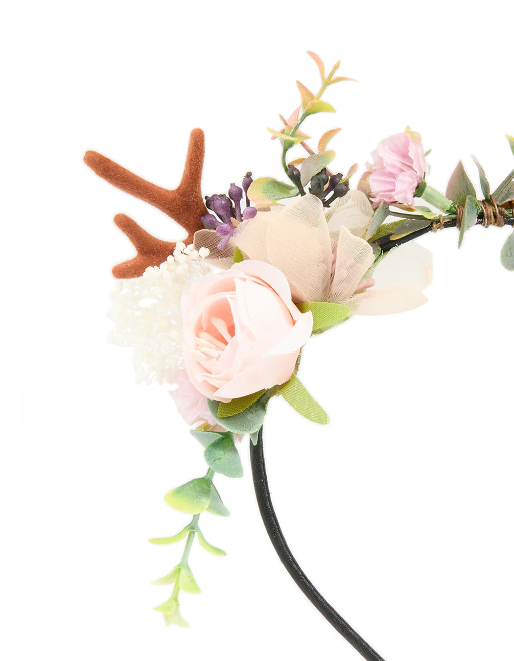 Fabric Floral Woodland Reindeer Headband - Image 2