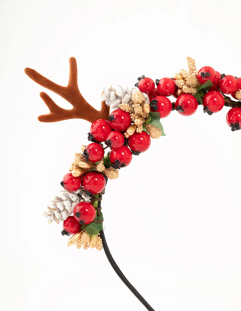 Fabric Reindeer Forest Wreath Headband - Image 2