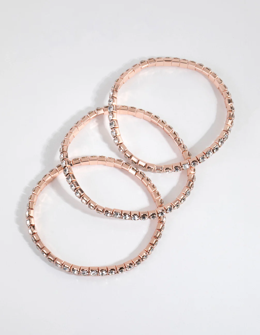 Rose Gold Diamante Stretch Bracelet Set - Image 2