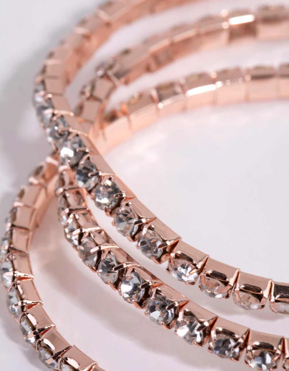 Rose Gold Diamante Stretch Bracelet Set - Image 3