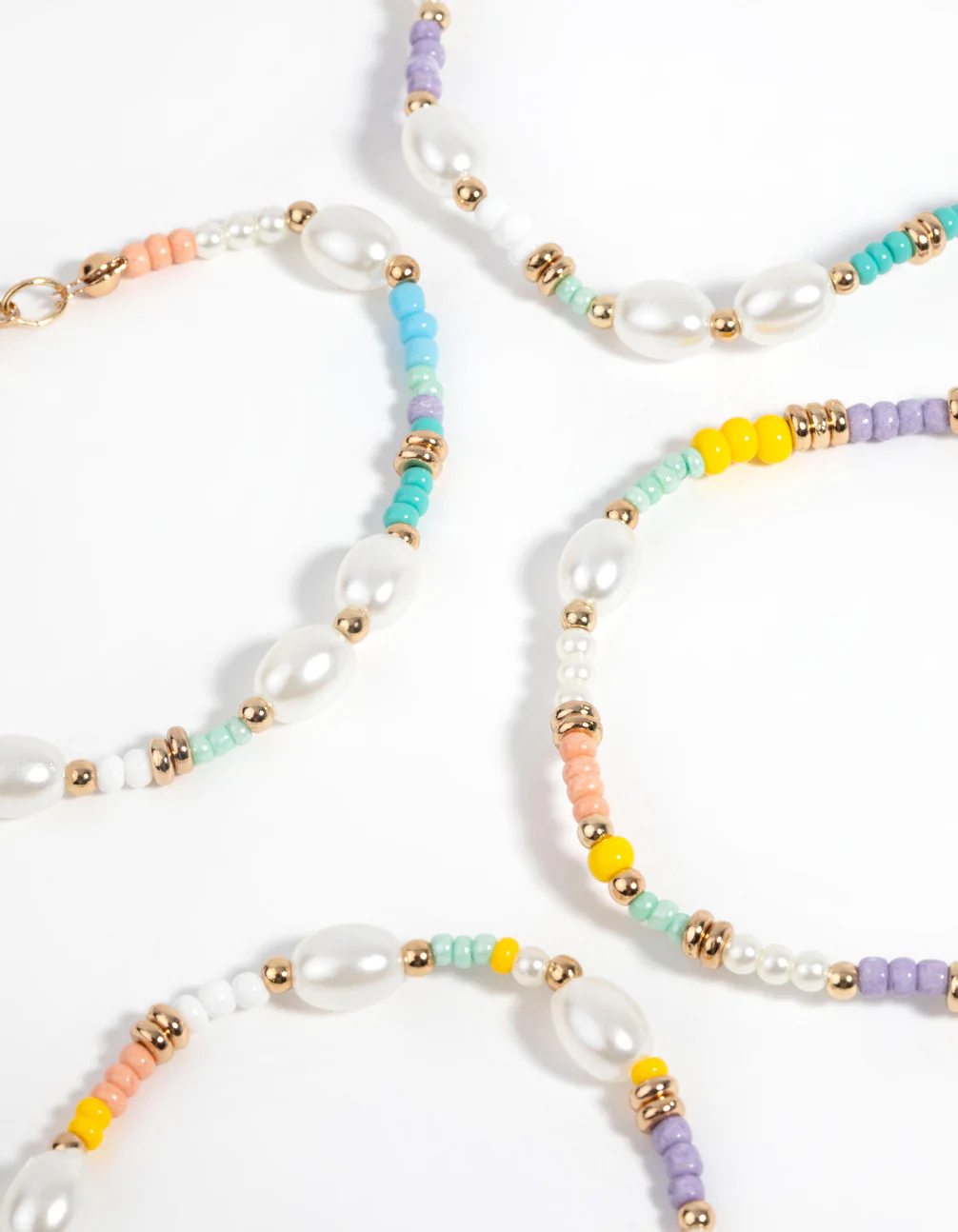 Gold Beaded Bracelet 4-Pack - Image 2