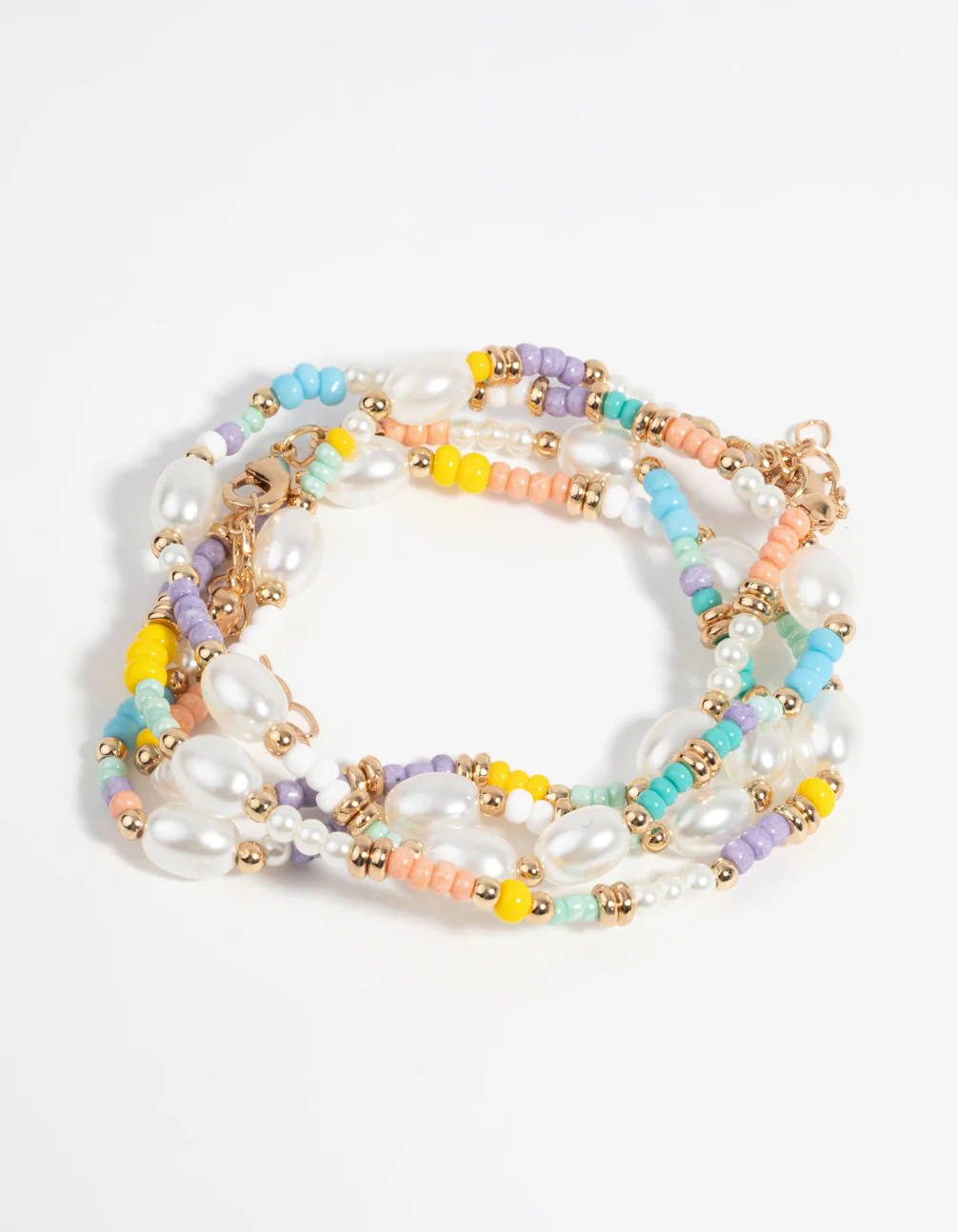 Gold Beaded Bracelet 4-Pack - Image 3