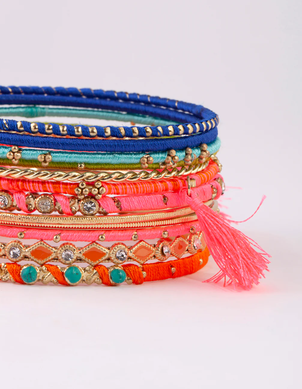 Gold Bright Tassel Bangle Pack - Image 2