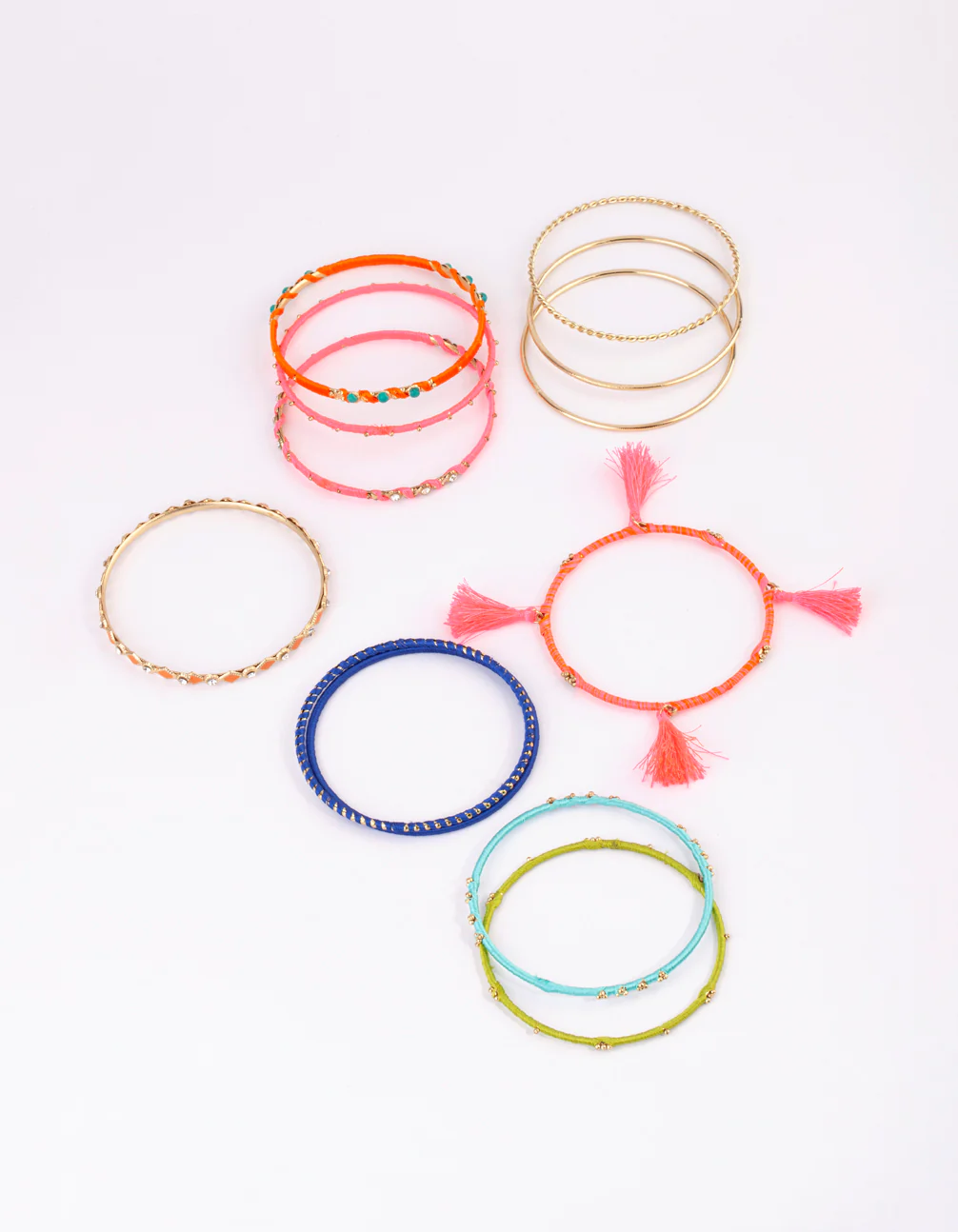 Gold Bright Tassel Bangle Pack - Image 3