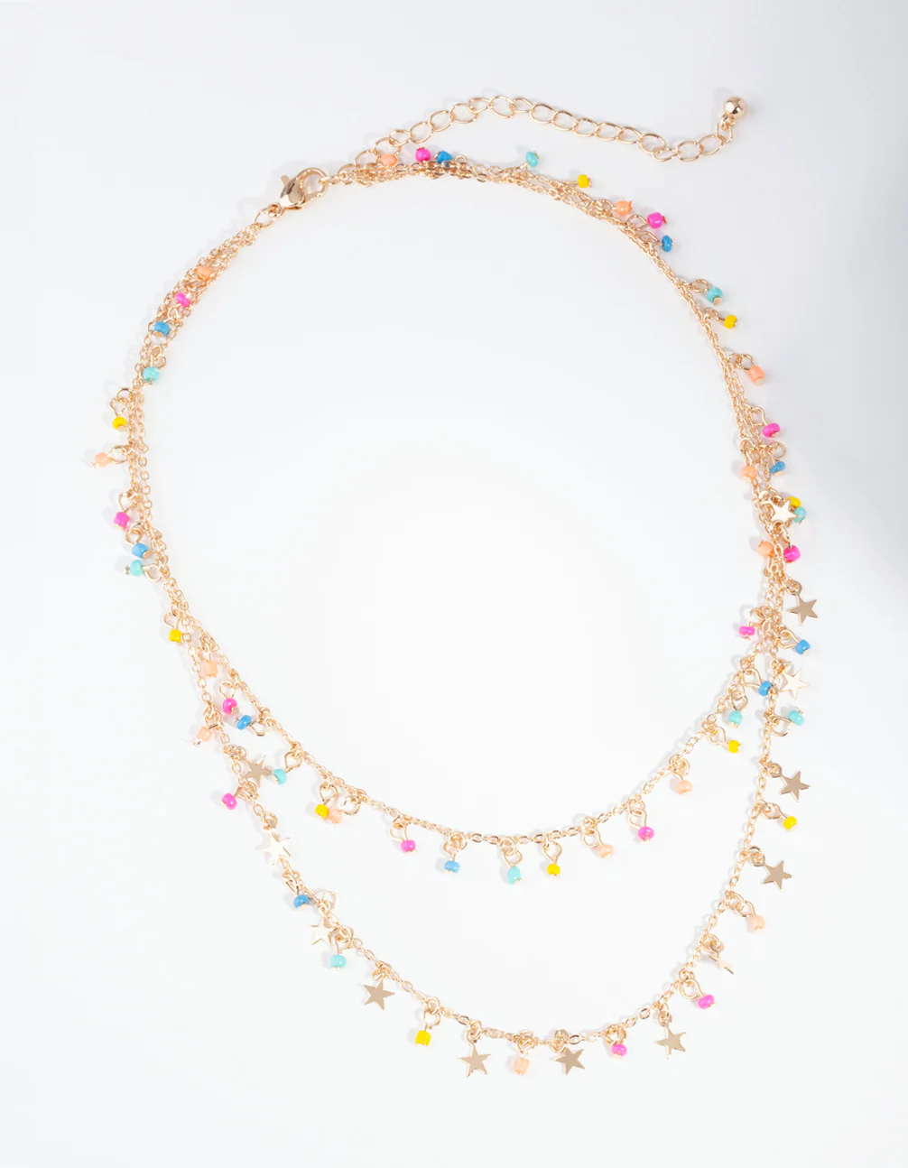 Gold Bright Star Double Row Necklace - Image 2