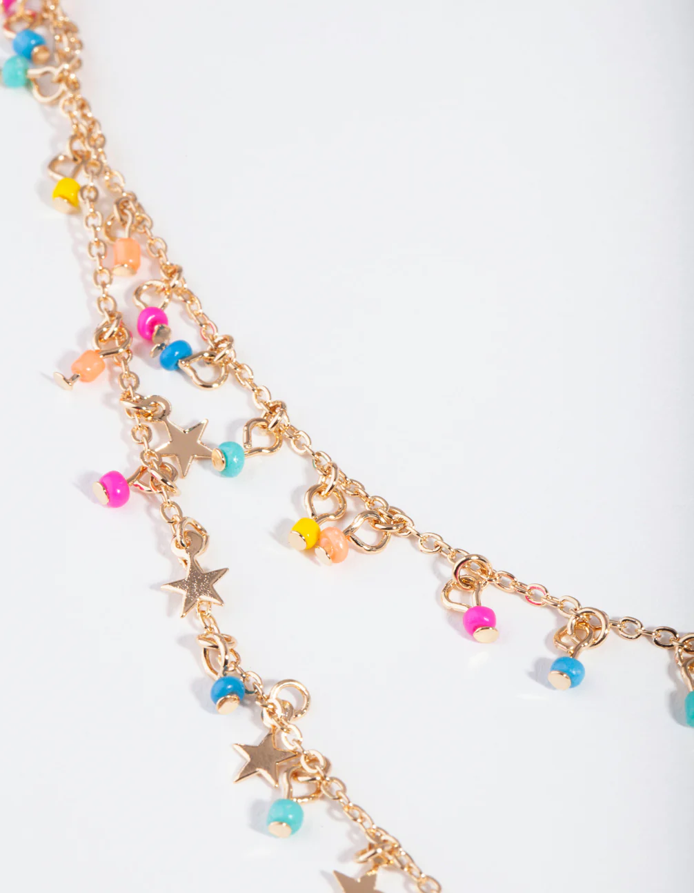 Gold Bright Star Double Row Necklace - Image 3