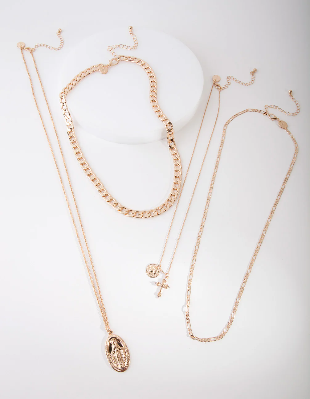 Gold Multi Layered Pendant Necklace - Image 2