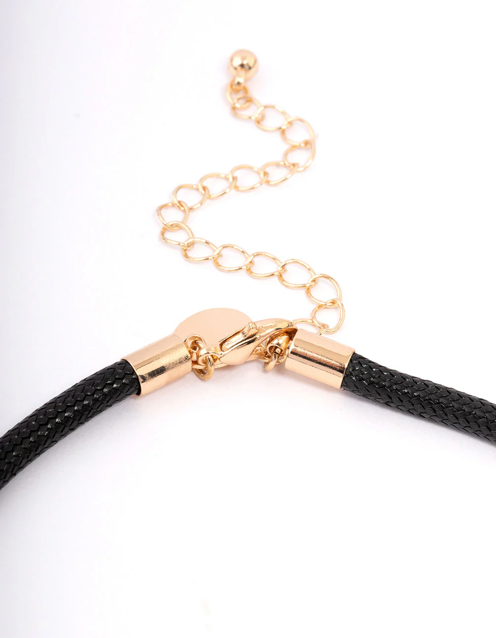 Gold Cord Textured Puffy Heart Pendant Necklace - Image 3