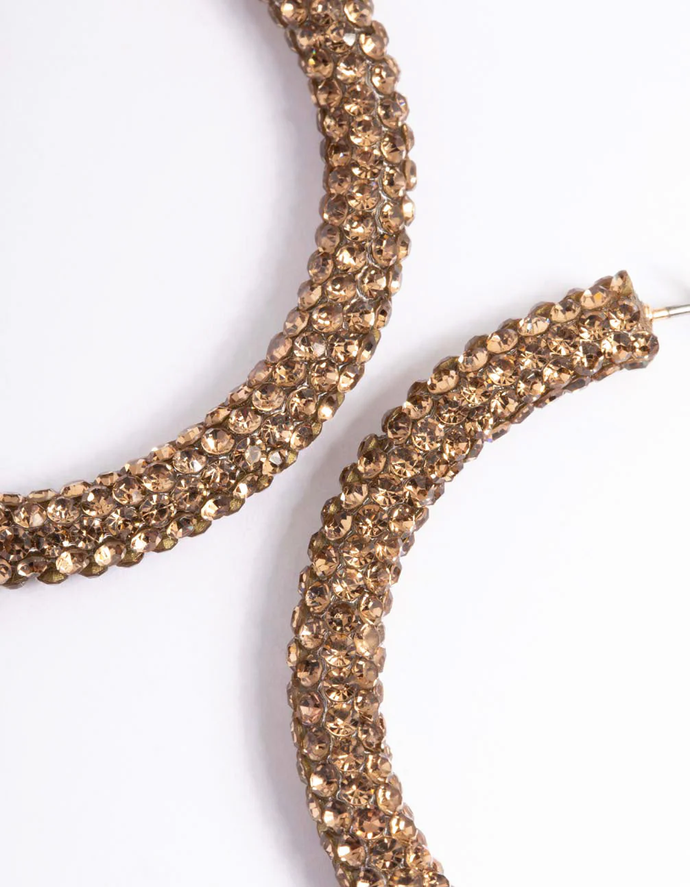 Gold Diamante 40mm Crystal Hoop Earrings - Image 4