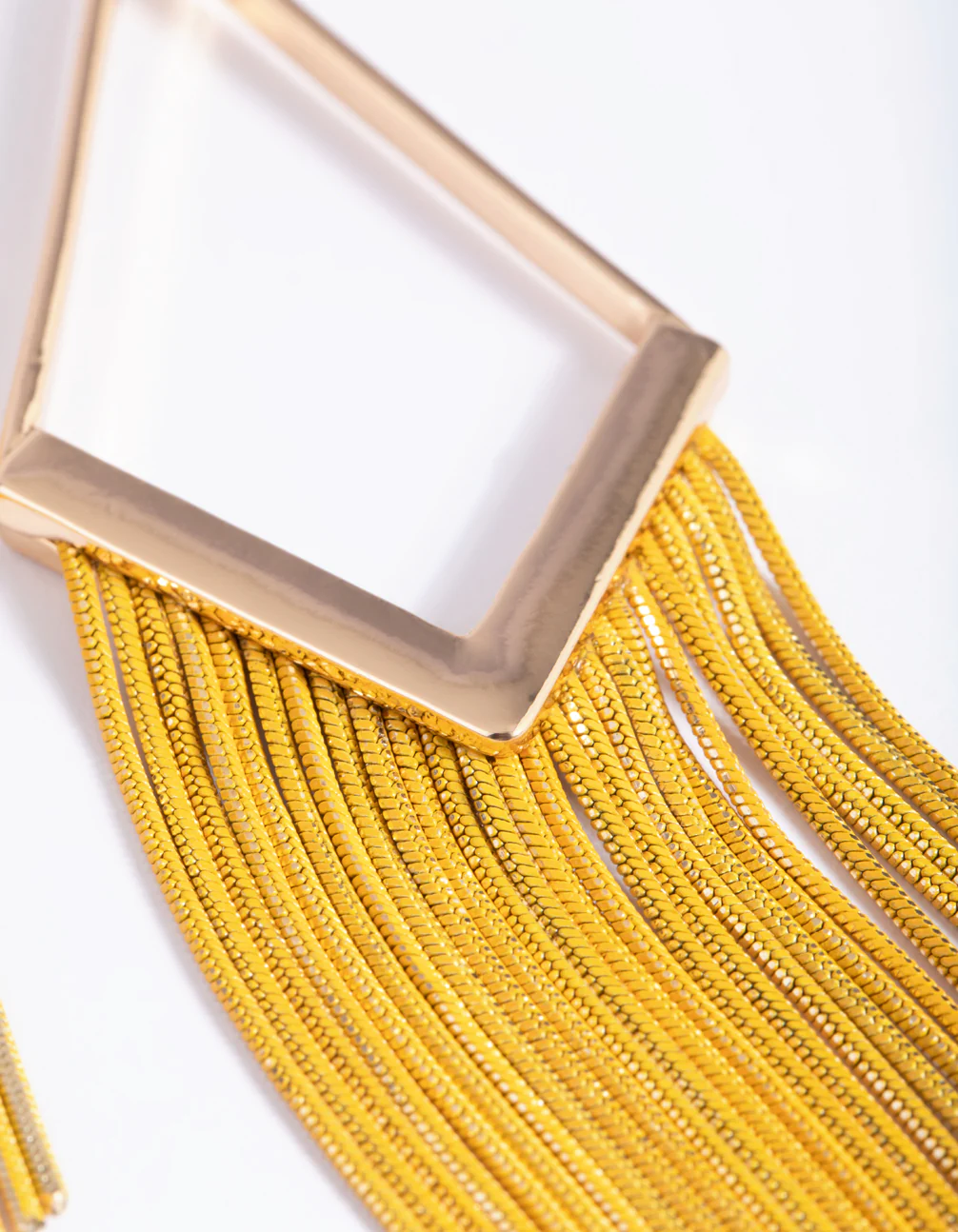 Yellow Snake Chain Drop Earrings - Image 3