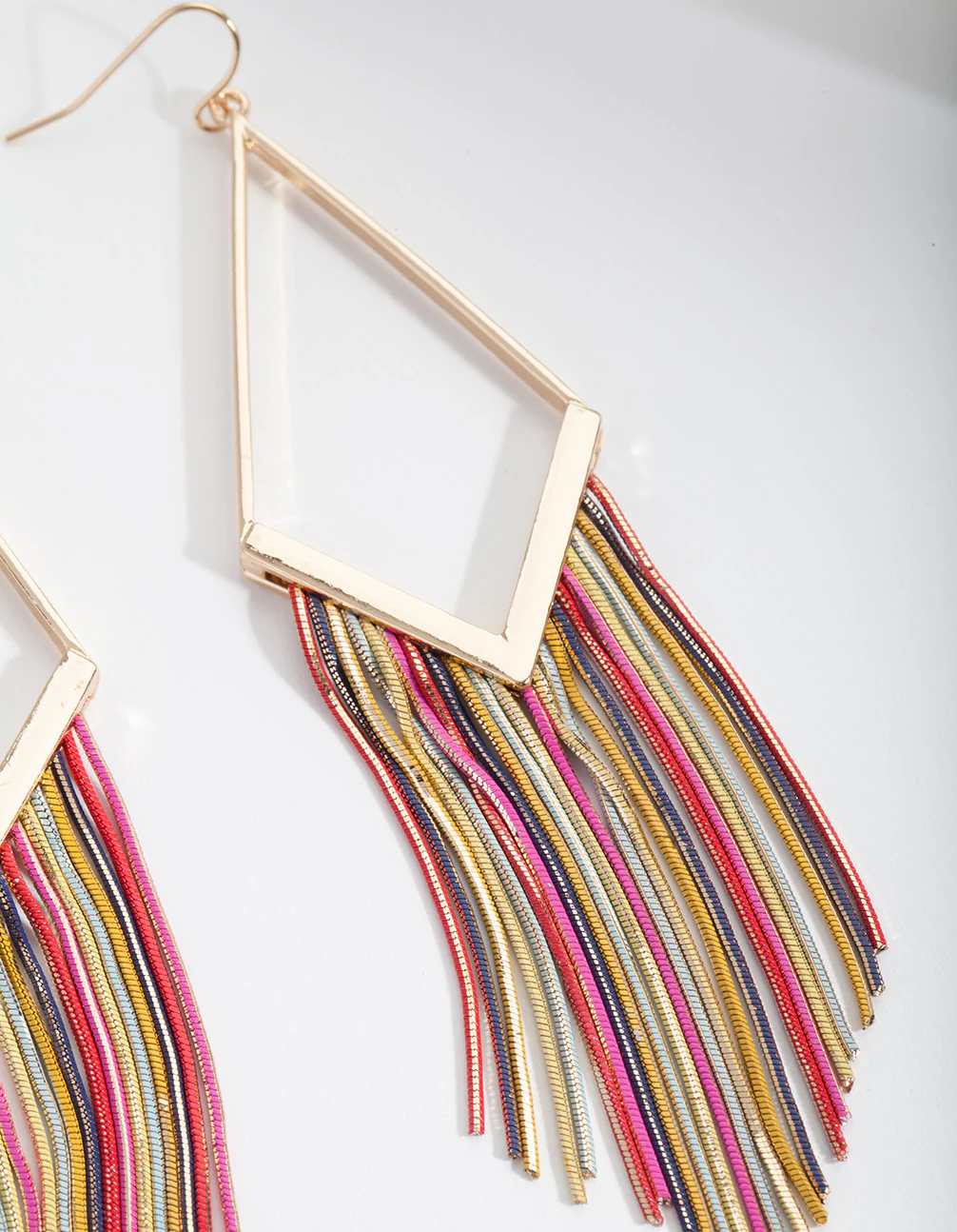 Gold Rainbow Snake Chain Earrings - Image 2